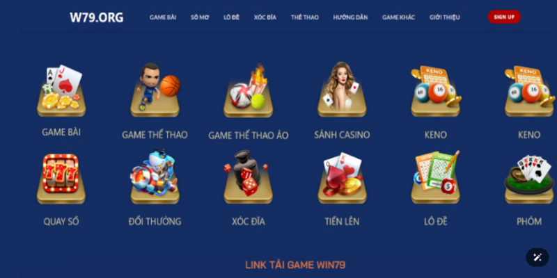 App w79 cũng có các dịch vụ như trên cổng game cho các anh em